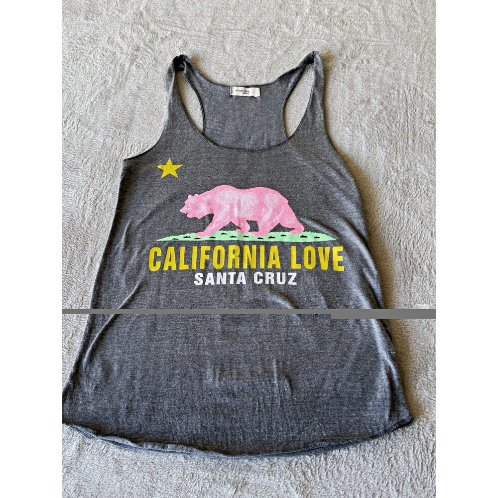Ocean Drive California Love Women's Gray Racerback Tank Top Lightweight